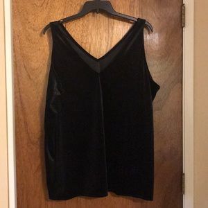 Fancy Black stretch velvet Tank Top